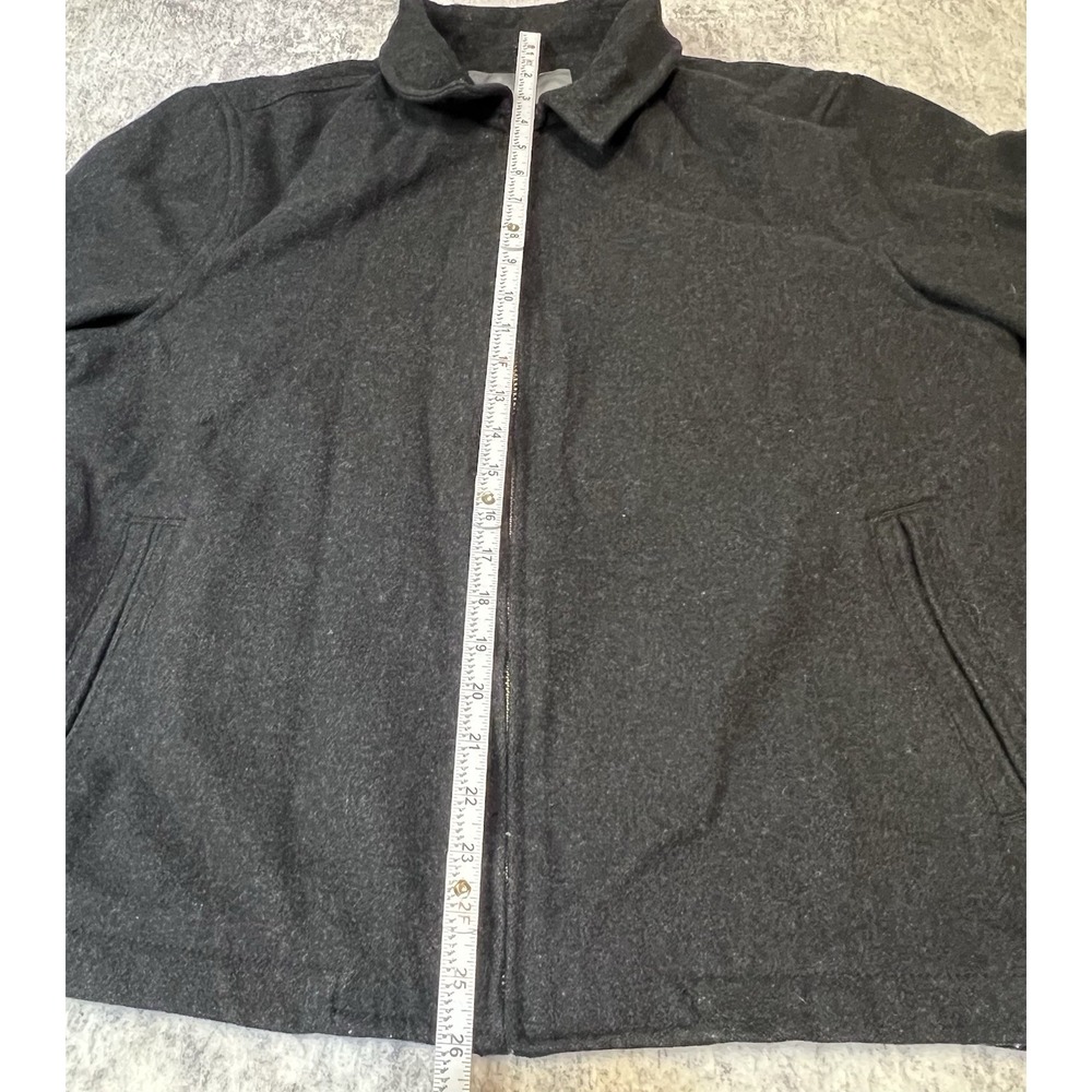 Y2K Old Navy Wool Blend Jacket Mens Large Black Full Zip Classic Outerwear - Picture 7 of 8